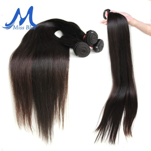 Missblue Straight Human Hair Bundles 28 30 36 38 40 Inch Brazilian Hair Weave Bundle 100% Remy Hair Extension 3 4 Bundles Cabelo