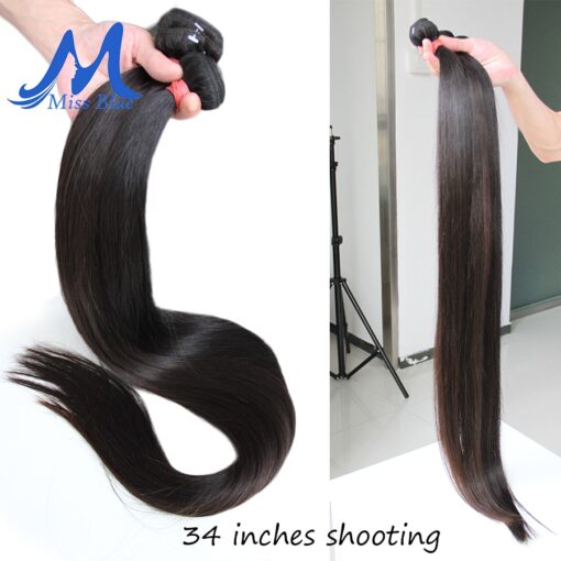 Missblue Straight Human Hair Bundles 28 30 36 38 40 Inch Brazilian Hair Weave Bundle 100% Remy Hair Extension 3 4 Bundles Cabelo