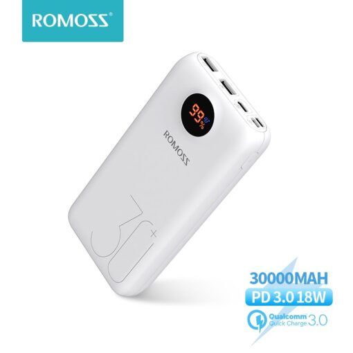 30000mAh 26800mAh ROMOSS SW30 Pro Portable Power Bank Charger External Battery PD Fast Charging LED Display For Phones Tablet